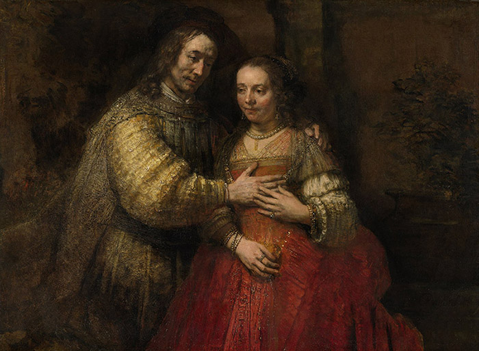 Rembrandt (1606 –1669) Portrait of a Couple as Isaac and Rebecca, known as ‘The Jewish Bride’ (detail), about 1665. Rijksmuseum, on loan from the City of Amsterdam (A. van der Hoop Bequest) SK-C-216 © Rijksmuseum, Amsterdam