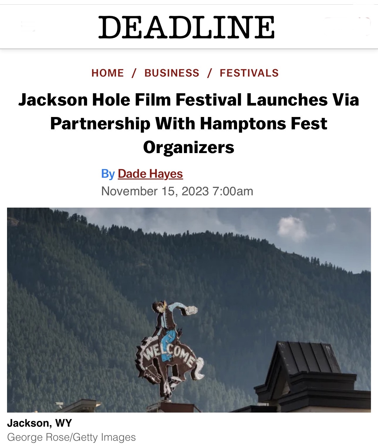 Announcing the Jackson Hole International Film Festival Hamptons